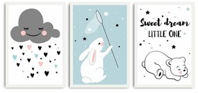 Детски картини в комплект 3 бр. 35x50 cm Sweet Dreams Little One – Wallity