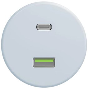 Kliklap - Ретро USB гнездо A+C без рамка, синьо