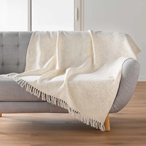 Кремаво одеяло със смес от памук 125x150 cm Ziggy – douceur d'intérieur