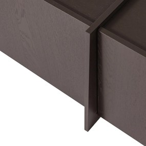 Тъмнокафява маса за телевизор от декор от ясен 200x53x44 cm Brock – WOOOD