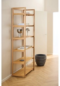 Библиотека от дъбов декор в естествен цвят 80x199x40 cm Ludza – Actona