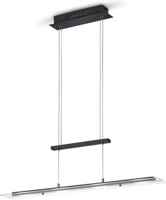 Черно LED осветително тяло със стъклен абажур Milos - Trio