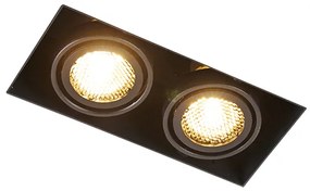 Вграден прожектор черен наклоняем и въртящ се без рамка 2-точки - Oneon Honey