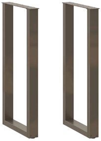 4013235 vidaXL Крака за бар маса, U-образни, 2 бр., естествена стомана, 50 x (100-101) см, стомана