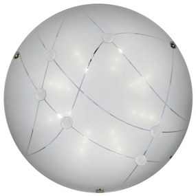 Бяло-зелено LED осветително тяло за таван със стъклен абажур ø 30 cm Duca - Candellux Lighting