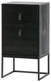 Черно нощно шкафче с чекмедже и врата Zola - WOOOD