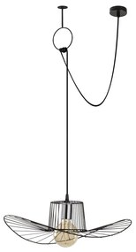 Черно висящо осветително тяло с метален абажур ø 50 cm Tel – Opviq lights