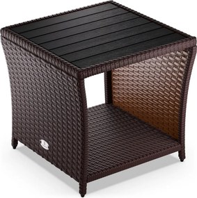 Стилна странична маса от полиротанг CASARIA® 45 × 45 × 40 cm