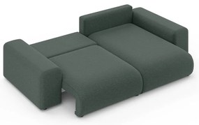 Тъмнозелен разтегателен ъглов диван с място за съхранение (променлив) Luma – Ropez