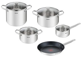 Tefal - Комплект готварски съдове 9 бр. COOK EAT неръждаем