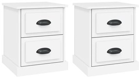 816145 vidaXL Нощни шкафчета, 2 бр, бели, 39x39x47,5 см, инженерно дърво