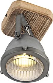 Интелигентен прожектор стомана с дърво вкл. WiFi GU10 регулируем - Emado