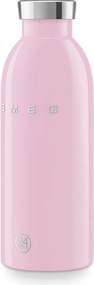 Термо бутилка SMEG Clima 50's Style WBF01PK, 500 мл, Херметично затваряне, Двустенна, Неръждаема стомана 18/8, Розов