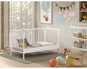 Бяло детско креватче 70x140 cm от масивен бор DINO – Vipack