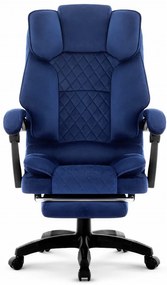 Ергономичен офис стол HC-1031 с поставка за крака - син