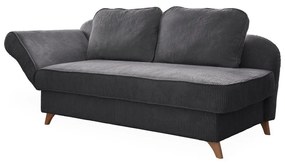 Сив шезлонг от рипсено кадифе (ляв ъгъл) Chic Charlotte – Miuform