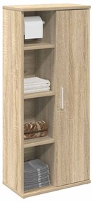 858526 vidaXL Шкаф за баня с държач за ролки, дъб сонома, 39x22x90 см