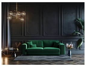 Тъмнозелен кадифен разтегателен диван Devichy , 256 cm Rothe - devichy