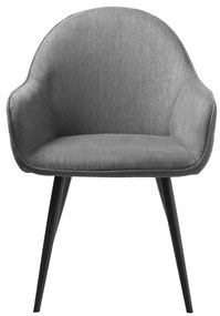 Сив тапициран трапезен стол с подлакътници Minto – Unique Furniture
