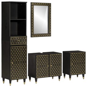 3206327 vidaXL Комплект мебели за баня, 4 части, масивна мангова дървесина