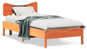 3328258 vidaXL Рамка за легло без матрак, восъчнокафяв, 75x190 см, бор масив