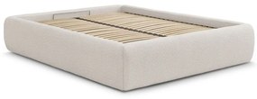 Бяло двойно легло 180x200 cm тапицирано с място за съхранение/без табла с включена подматрачна рамка Inera – Bobochic Paris