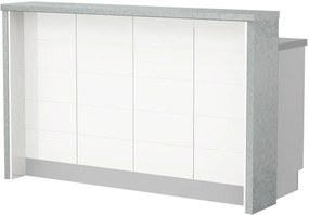 Островна кухненска пейка Hudson-Length: 160 cm.-White-Chromix Silver