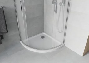 Mexen Rio кръгла душ кабина 80 x 80 см, мразовито стъкло, хром + подложка Flat,