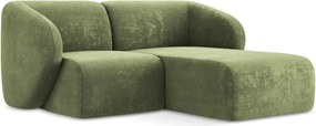 Зелен шенилов ъглов диван (десен ъгъл) Lani – Makamii
