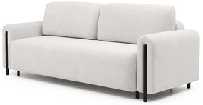 Кремав сгъваем/с място за съхранение диван от прежда с примки от букле 244 cm Arcadova – ELTAP