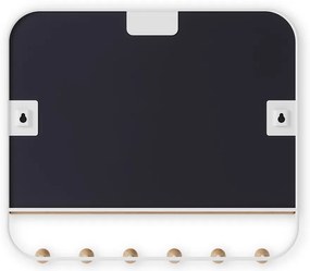 Бяла стенна закачалка от букова дървесина с рафт Estique - Umbra