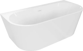 Mexen Oval+ самостоятелна вана за монтаж 170 x 80 см, бяла, бял преливник