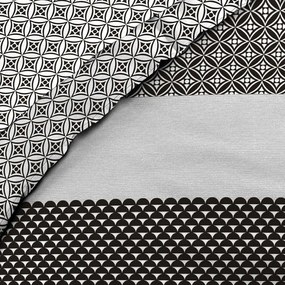 Черно-бял двойно удължено памучно спално бельо с включен долен чаршаф 6 части 240x220 cm Meiko – douceur d'intérieur