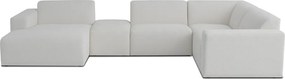 Бял ъглов диван от букле ("U" форма) Roxy – Scandic