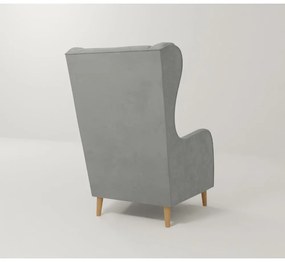 Светлосиво кадифено кресло Carole - Ropez