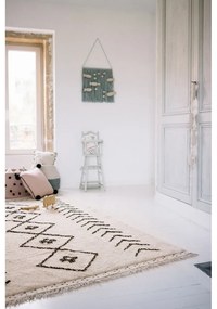 Кремав ръчно изработен памучен килим подходящ за пране 170x120 cm Bereber Rhombs – Lorena Canals