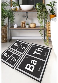 Черни килими за баня в комплект от 3 бр. 60x100 cm Barium – Foutastic