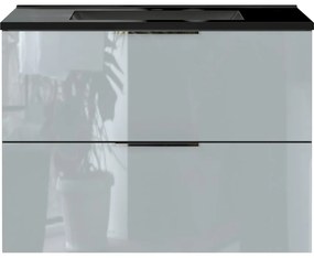 Стенен шкаф с мивка в черен и сив цвят 81x61 cm Vasio – Germania