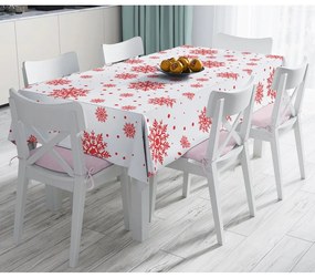 Коледна покривка за маса с памучна смес Червено , 140 x 180 cm Snowflakes - Minimalist Cushion Covers