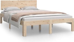 810465 vidaXL Рамка за легло, дърво масив, 120x190 см, Small Double