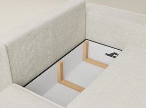 Кремав шенилов сгъваем/с място за съхранение ъглов диван (ляв ъгъл/L форма) Tonga – Maison de Rêve