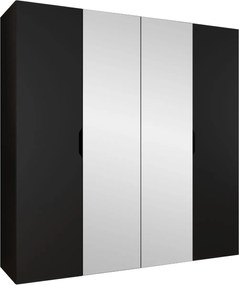 Гардероб Малага плюс четирикрилен-Черен