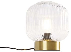 Арт Деко настолна лампа месинг със стъкло - Karel