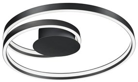Черно LED осветително тяло за таван с гласово управление/ управление чрез мобилно приложение с метален абажур Ciola – CINQUE