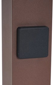 Индустриална външна стълбова лампа ръждивокафява с димно стъкло 70 см със сензор за здрач IP44 - Denmark