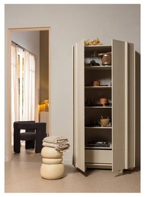 Кремав модулен шкаф от борова дървесина 101x210 cm Basu - WOOOD