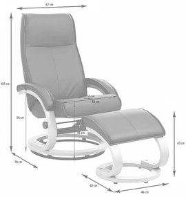 Комплект от сив фотьойл и табуретка за крака с текстилно покритие Rika Paprika - Støraa