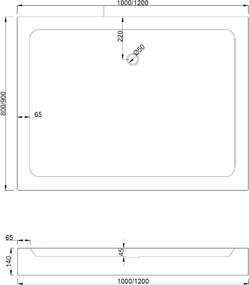 Mexen Rio правоъгълен душ поддушник 120 x 90 cm, бял - 45109012