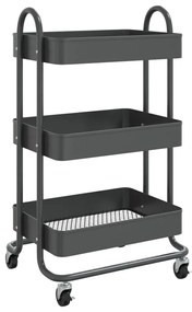 335867 vidaXL Количка на 3 нива, антрацит, 43x34x79 см, стомана