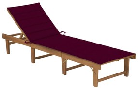 3064173 vidaXL Сгъваем шезлонг с шалте, акациево дърво масив